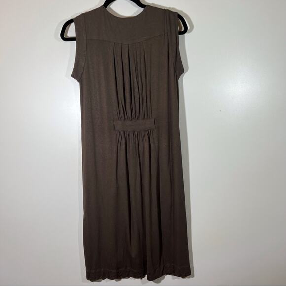 BCBG Maxazria Army Green Shift Zip Dress Sleeveless Oversized Pockets Flowy XS - Picture 2 of 12